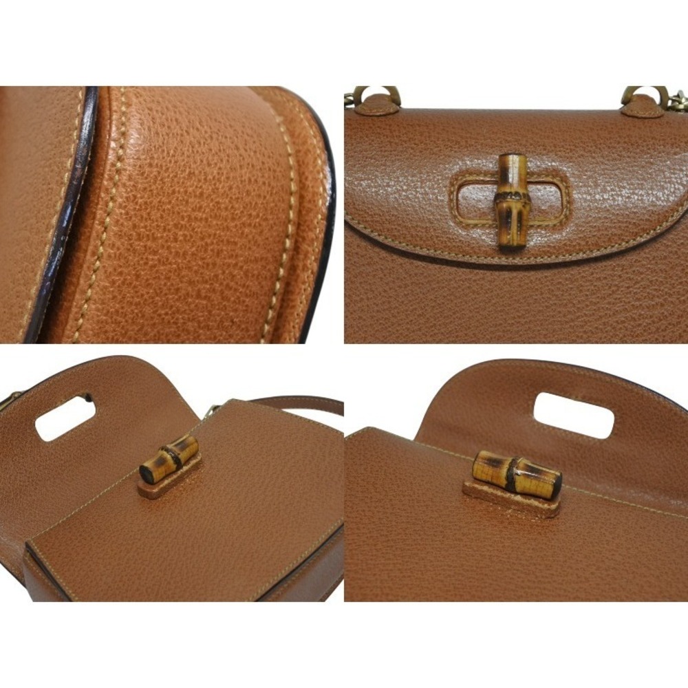 GUCCI Bamboo bag handbag shoulder brown leather - Picture 8 of 10